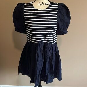 English Factory Striped Combo Minidress
Navy Combo - size Medium
